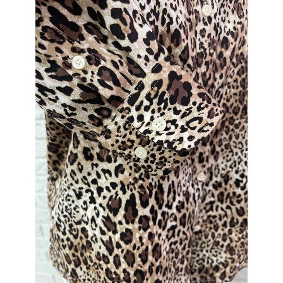 Chaps Women Animal Print Non-Iron Cotton Long Sleeve Shirt Size S - Picture 5 of 7